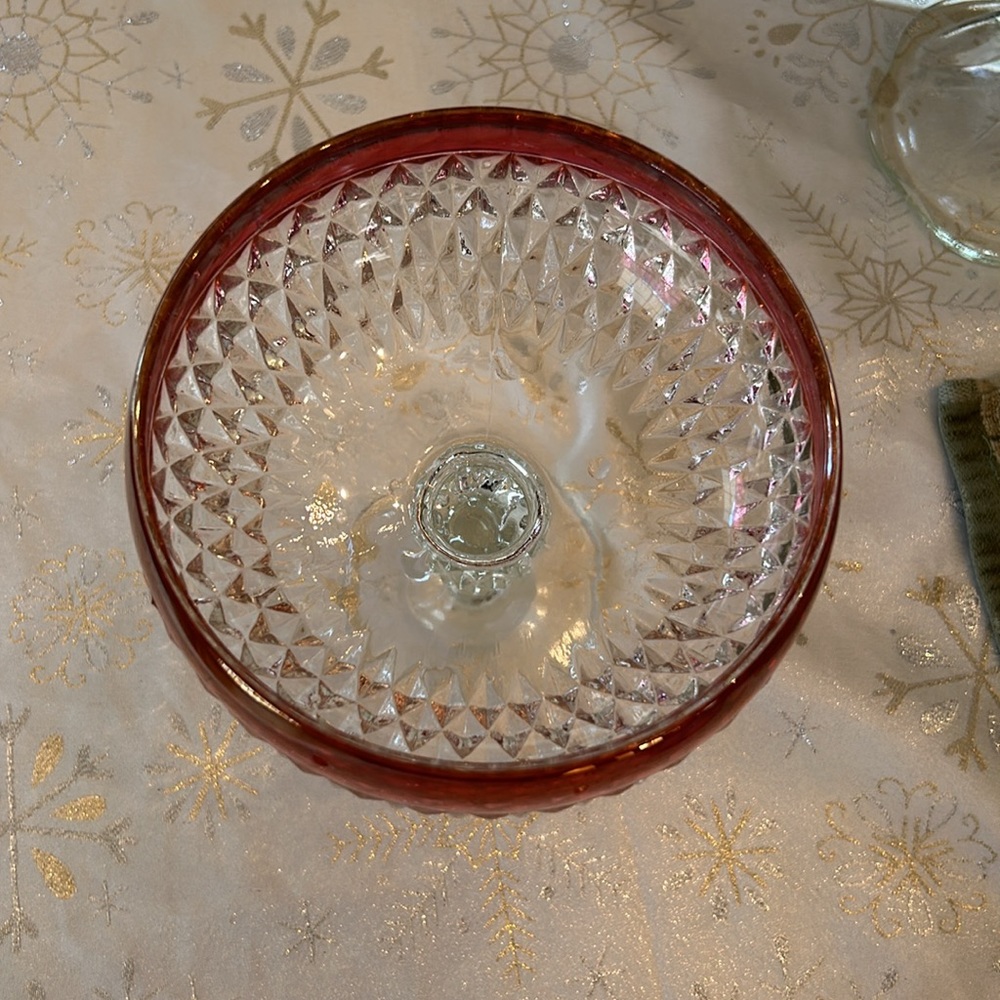 Indiana Glass Ruby diamond candy jar - Picture 2 of 2